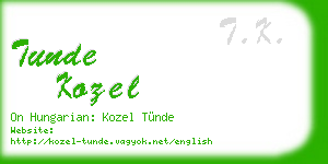 tunde kozel business card